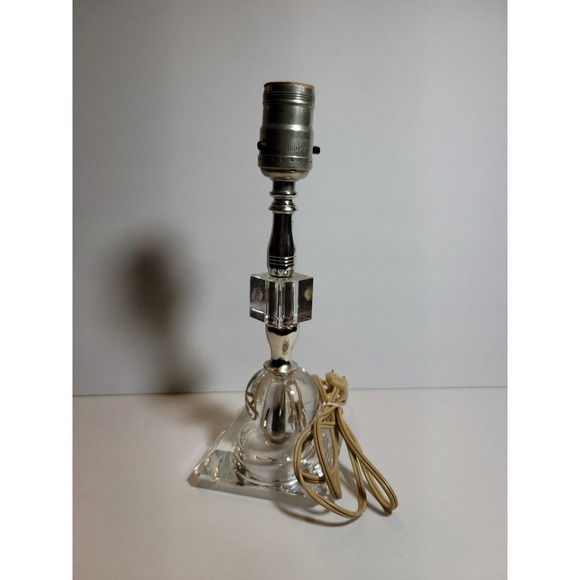 Vintage Imported Lead Crystal Handcut Table Lamp - Picture 3 of 5